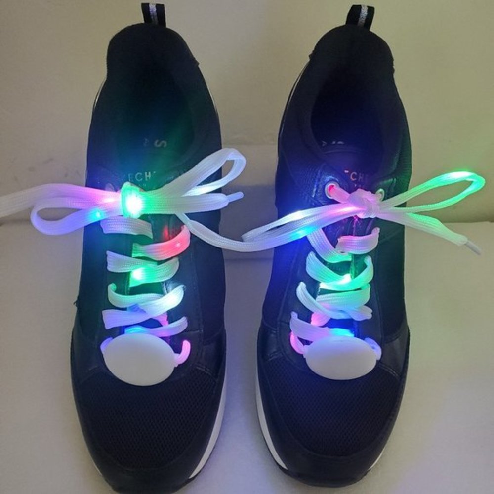✨ LED Light Up Shoelaces – YOU Choose 2 Colors! | Glow in the Dark Shoe Laces - Picture 2 of 16